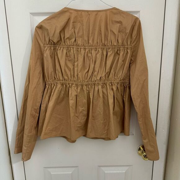 NWOT The Bali Tailor Dara Top Tie Front Sz 2 Medium Taupe Tan Australian Ruched - Picture 5 of 5